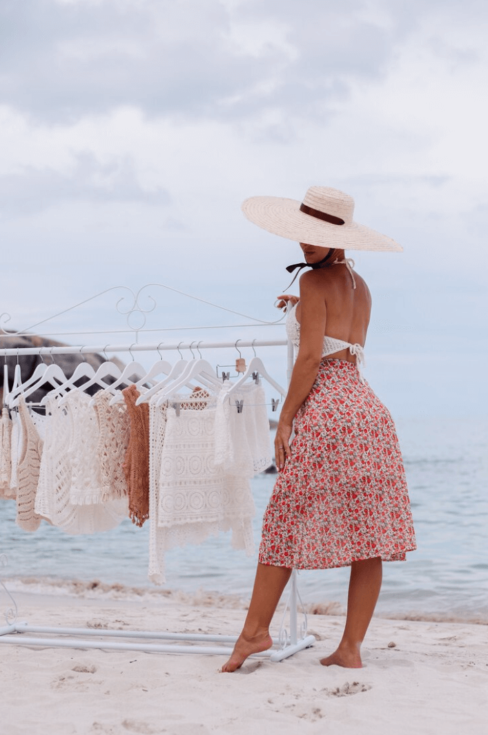 Sexy A-line V Neck Hi-low Evening Dress,Bohemian Summer Beach Vacation –  Simplepromdress